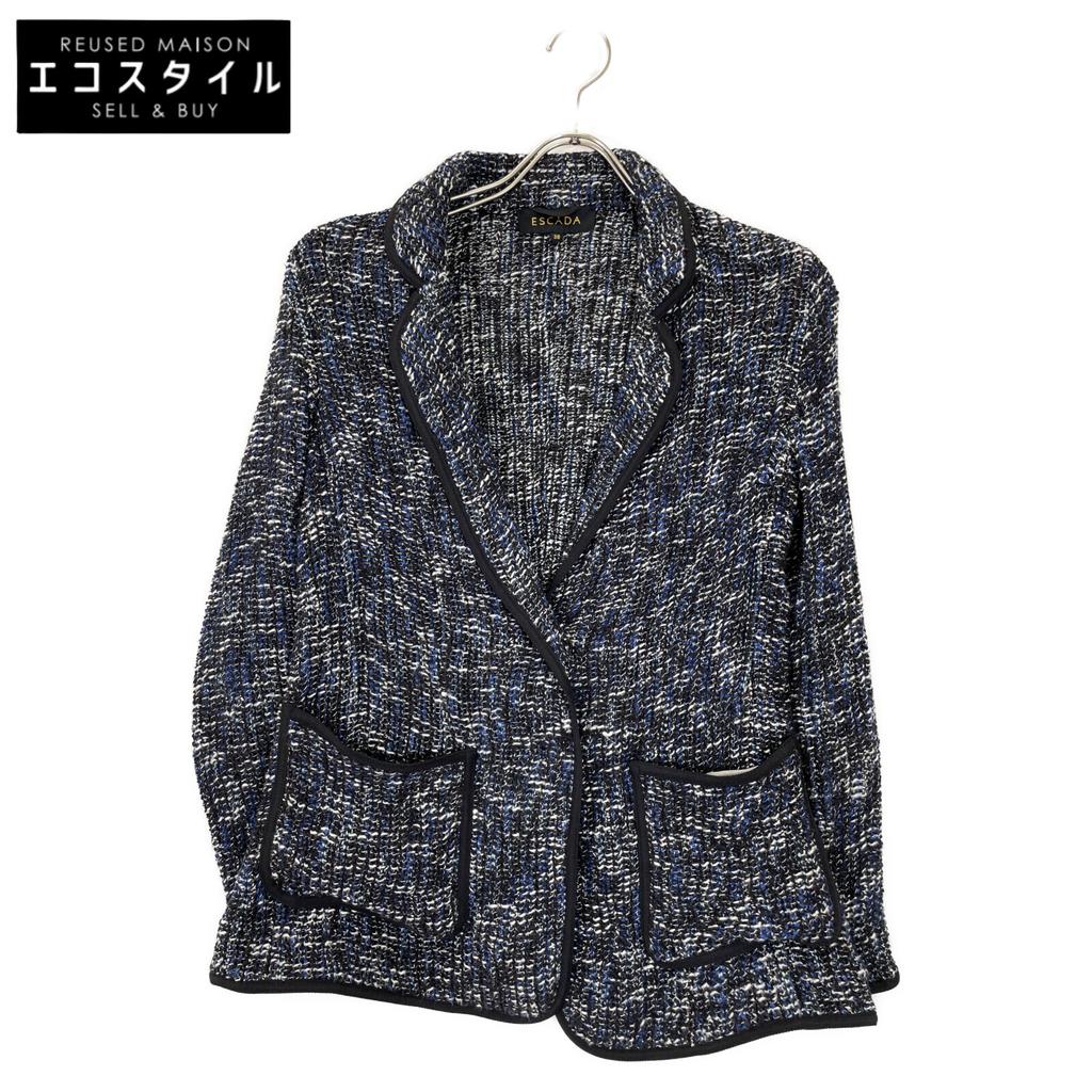 ESCADA Blue 5010317 Tweet Knit Jacket Jacket 38 blueUsed