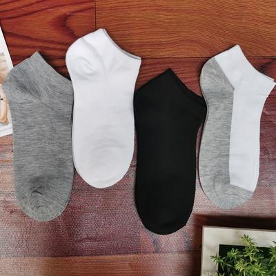 Herren Frühling und Sommer Dünne Freizeit Reine Farbe Schweißabsorbierend Atmungsaktiv Low Top Baumwollsocken