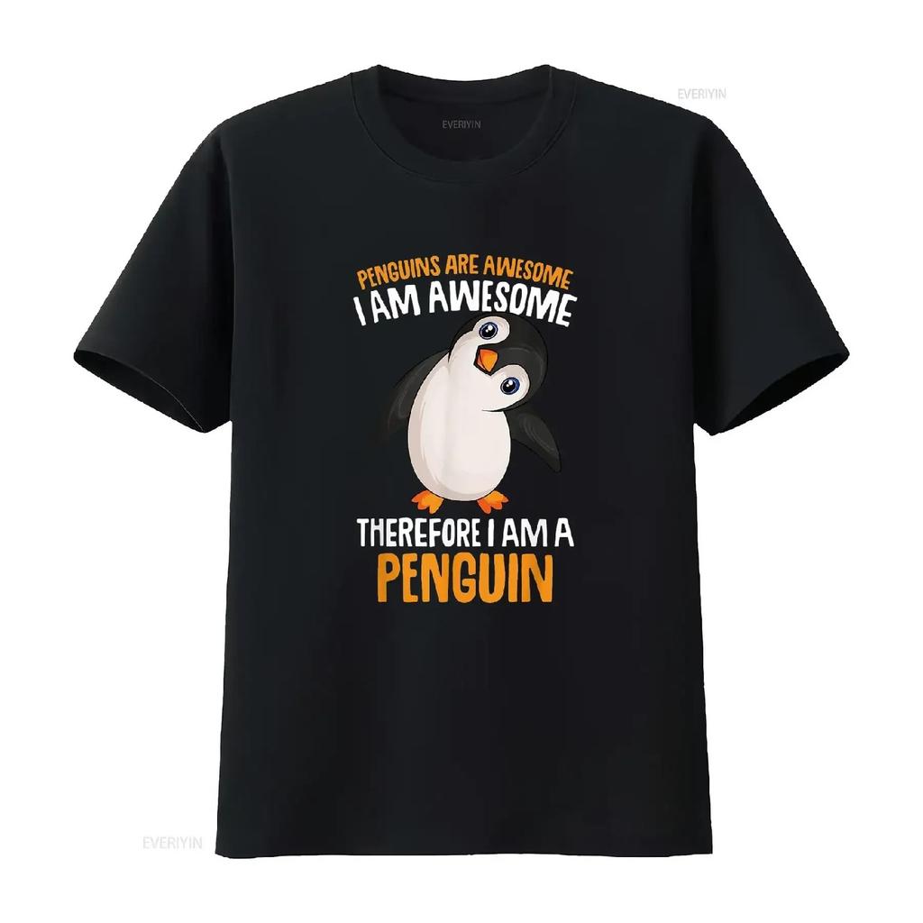 Penguins Are Awesome Girl Kids Boys Women Penguin T Shirt vintage Washed graphic Breathable Casual homme designer clothes