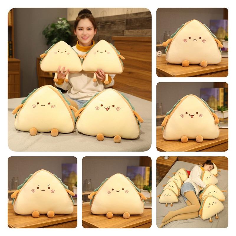 Cute And Cozy Sandwich Cake Plush Pillow Cushion With Four Expressions