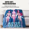K-Pop Demon Hunter Blanket Hot Anime Girl Team Flannel Throw Blanket Winter Warm Blanket for Living Room Sofa Bed Cover Fan Gift