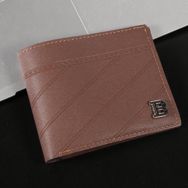 

Retro Short Style Men s Leather Wallet with Multi-Card Slots and Large Capacity Coin Pouch коричневий