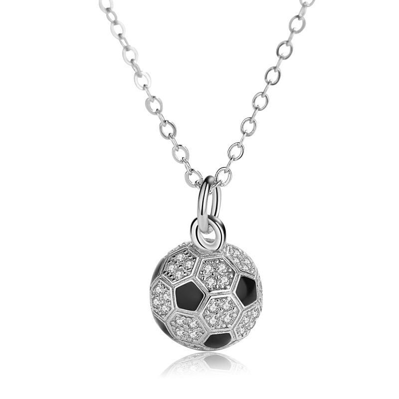 2022 World Cup Rhinestone Football Pendant Necklace