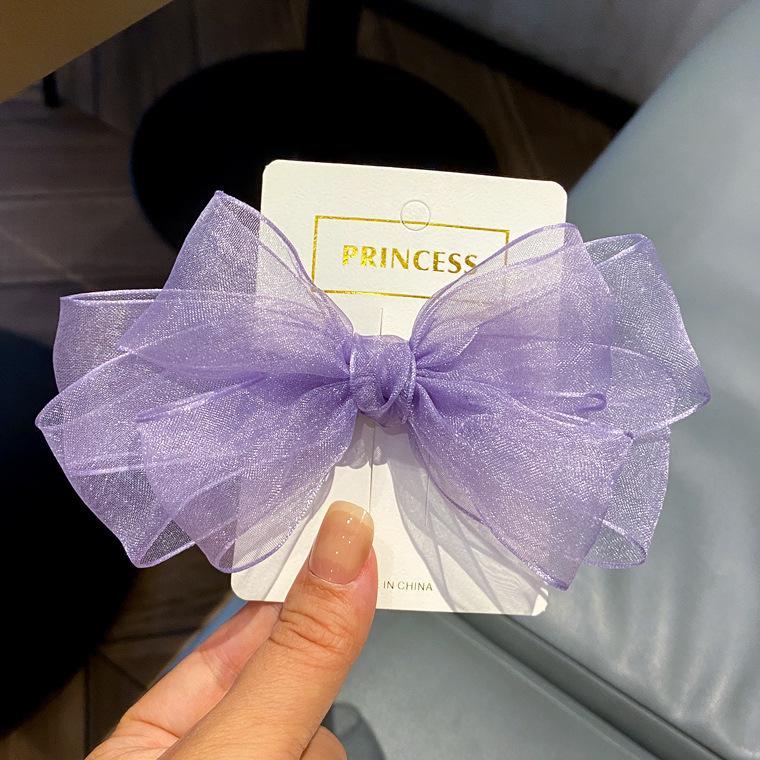 Fairy Princess Style Mesh Bow Hair Clip for Girls