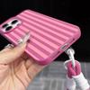 Striped Couple INS Hand Wrist Strap Case For iPhone 13 11 12 Pro Max Cases iPhone 15 17 14 16 Plus Minimalist With Lanyard Cover