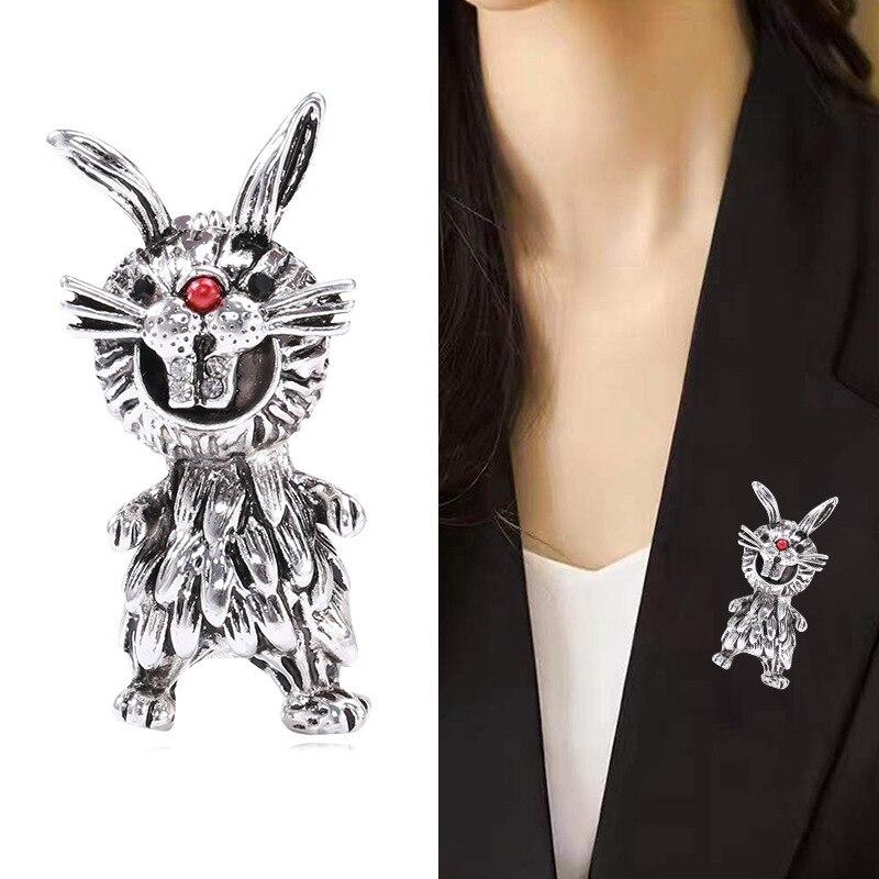 Blucome Nette Persönlichkeit Kaninchen Glasbrosche Mädchen Kleidung Schal Denim Mantel Pins Zubehör