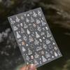 Winter Metal Christmas Tree Decoration Nail Art Stickers 5D Crystal Nails Stickers Cute Cartoon Cat Garland Manicure Decals DIY