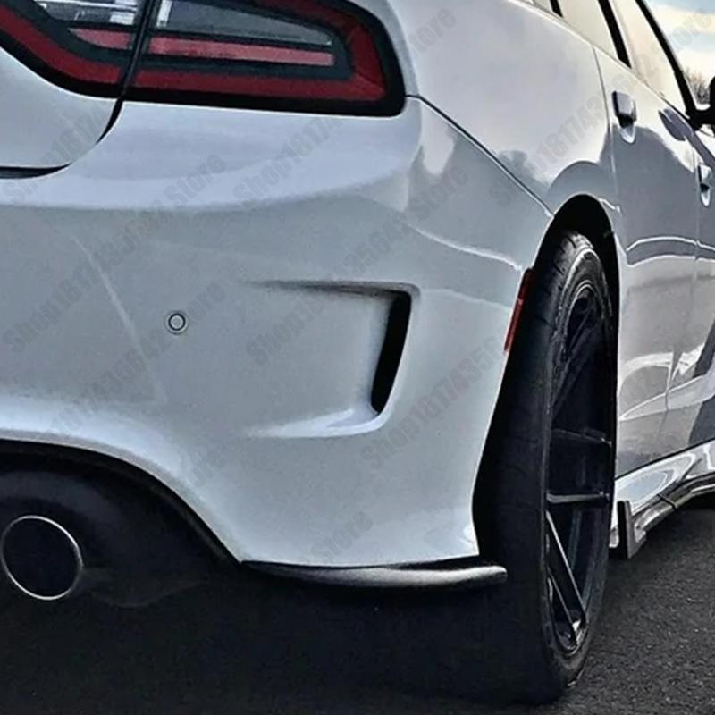 2PCS For Dodge Charger 2015-2025 2025 SRT RT SXT Rear Bumper Lip Wrap Angle Rear Corner Spats Side Splitters Aprons Winglets Bod