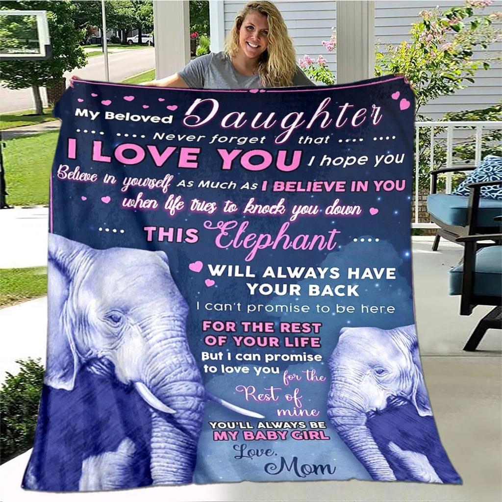 Personalized Blanket Dad Mom To Daughter Blanket  Lion Wolf Tiger Blanket  Sofa Bed Blanket From Family