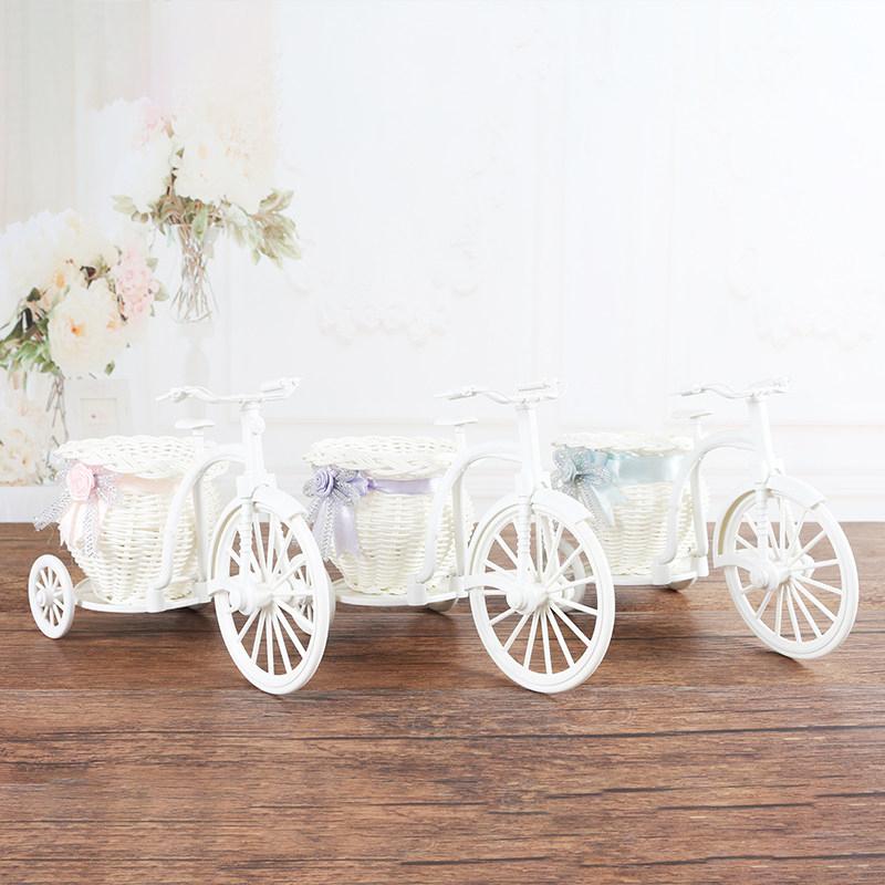 Cesta de Flores Pequena em Forma de Triciclo Decoração para Festa de Casamento Cerimônia Armazenamento de Flores de Bicicleta Decoração de Mesa para Casa Escritório