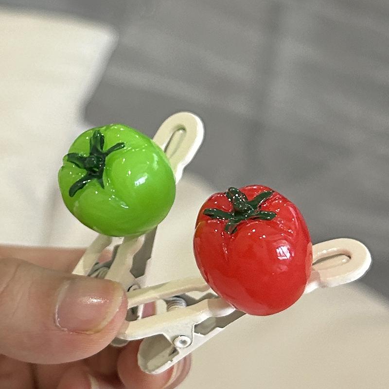 1 szt. Kreatywna zabawka warzywna Symulacja 3D Pomidor Klips do włosów Dziewczęce ozdoby do włosów Klips aligator Akcesoria do włosów DIY