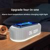 Desktop Clock Alarm Clock Wireless Charging Night Light Desk Lamp Thermometer Mobile Phone Three-in-one Wireless Charger