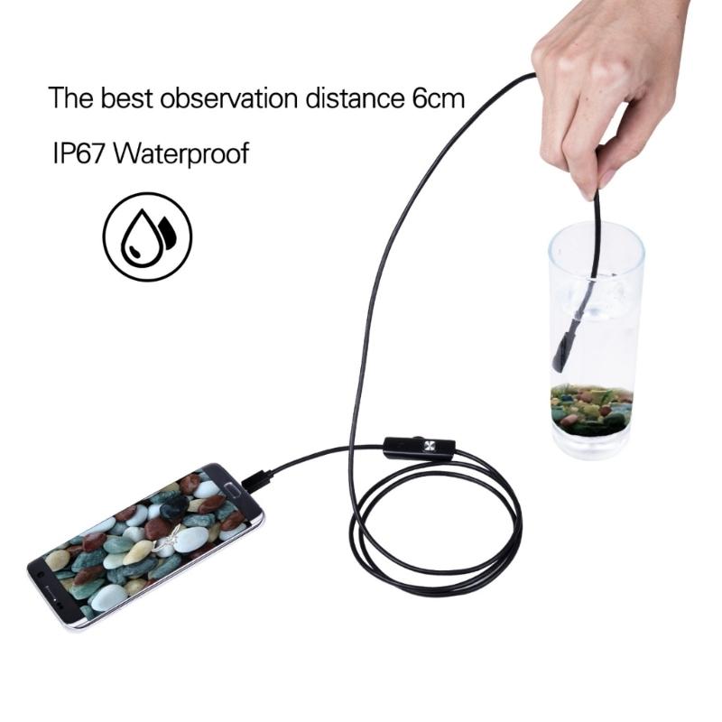 Caméra Endoscope à Objectif avec 6 Lumières LED Réglables USB Boroscope Caméra Serpent Étanche Scope Industriel Inspection