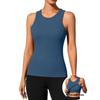 CHARMLEAKS Workout Tank Tops for Women Seamless Full Length Gym Tops Athletic Yoga Top Built In Bra