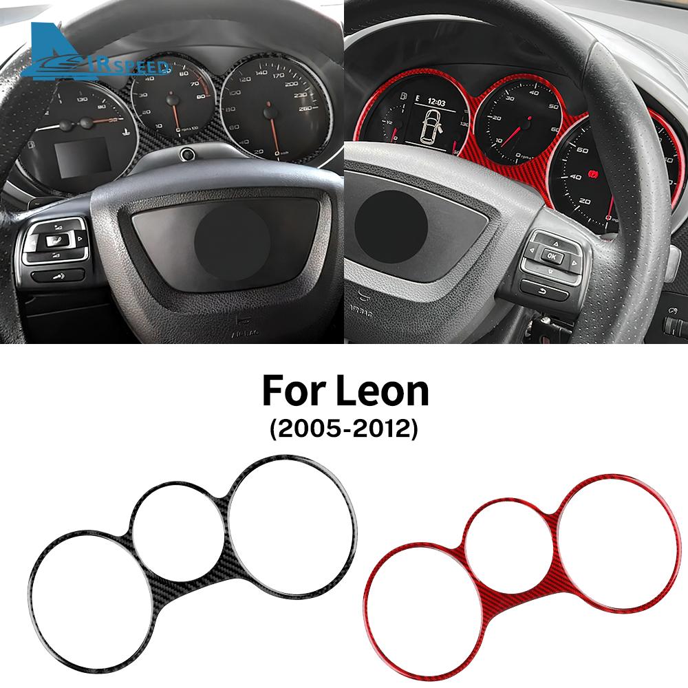 Rlcp4 Real Soft Carbon Fiber Sticker For Seat Leon MK2 2005 2006 2007 2008 2009 2010 2011 2012 Car Dashboard Speedometer Accessories