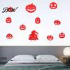 Halloween Theme Wall Stickers for Kids 11Pcs Pumpkin Mirror Stickers, Self-Adhesive Acrylic Ghost Decals, DIY Removable PVC Art Classroom Decor