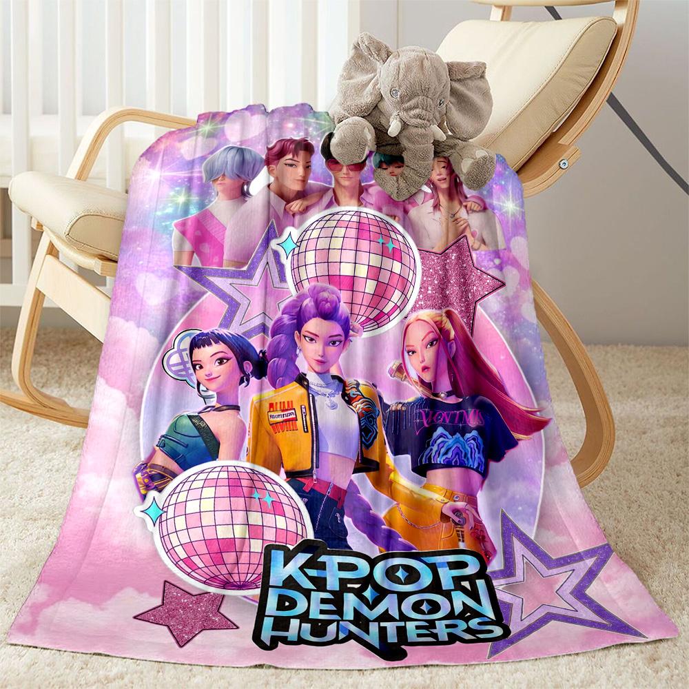 K-pop Demon Hunters Blanket Soft & Cozy Suitable for Sofa Office Chair Seaside for All Occasions Stylish Decor Best Holiday Gift for Friends Family