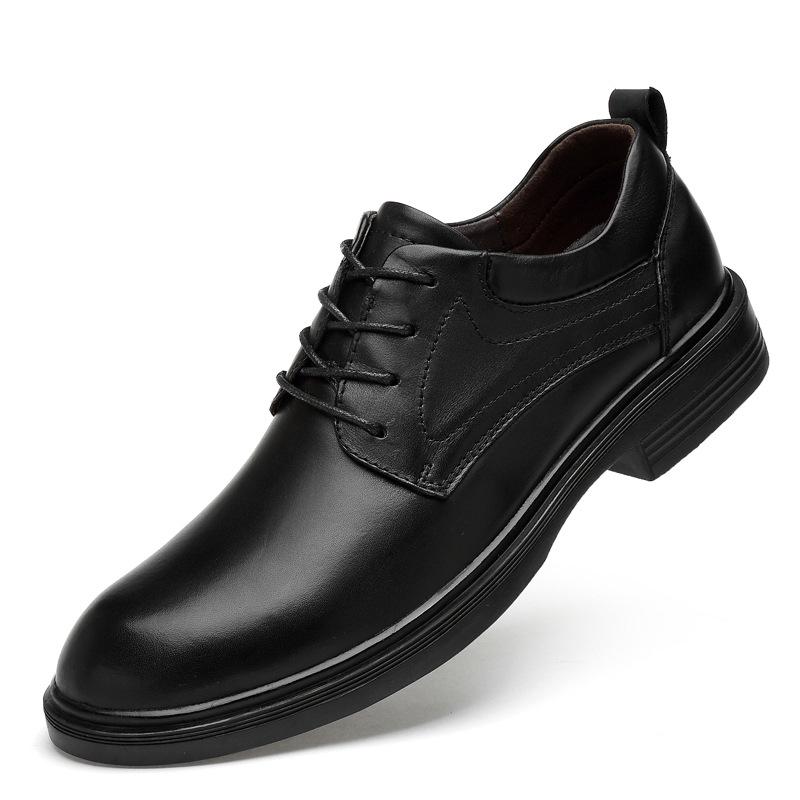 Summer business dress casual leather shoes breathable inner height increase British British groom wedding shoes