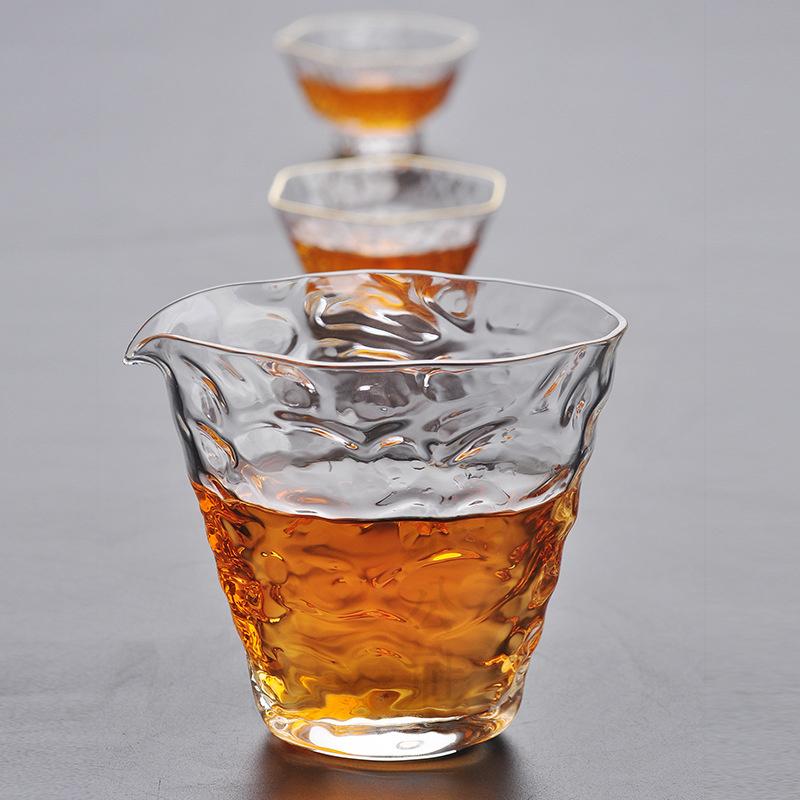 200ml Hammer Water Ripple Glass Tea Pitcher Fair Cup Heat Resistant Chahai Justice Cup Kung Fu Tea Set Accessories Teaware