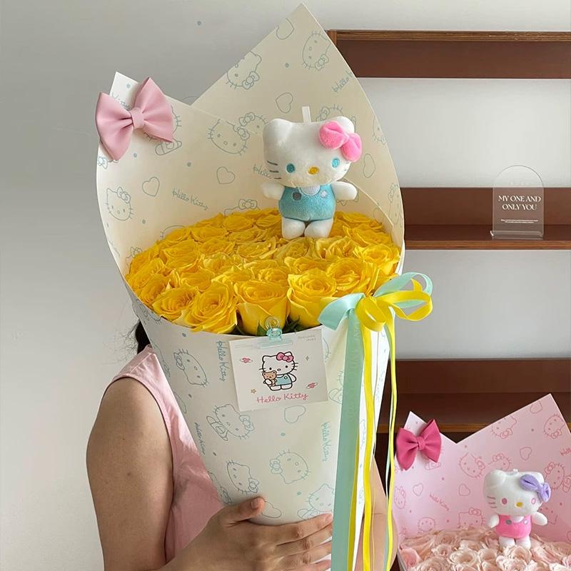 10pcs Wrapping Sheets Crafts Gifts Gift Wrap Paper Cartoon Patterned for DIY HelloKitty