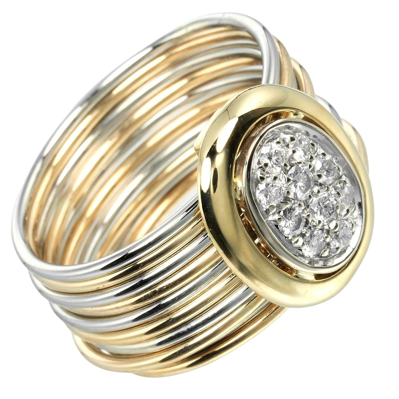 

Damiani 10 Link Vintage Ring K18 yellow gold/K18 white gold/Pave diamond #7.0(US Size) 9.5g Women Used