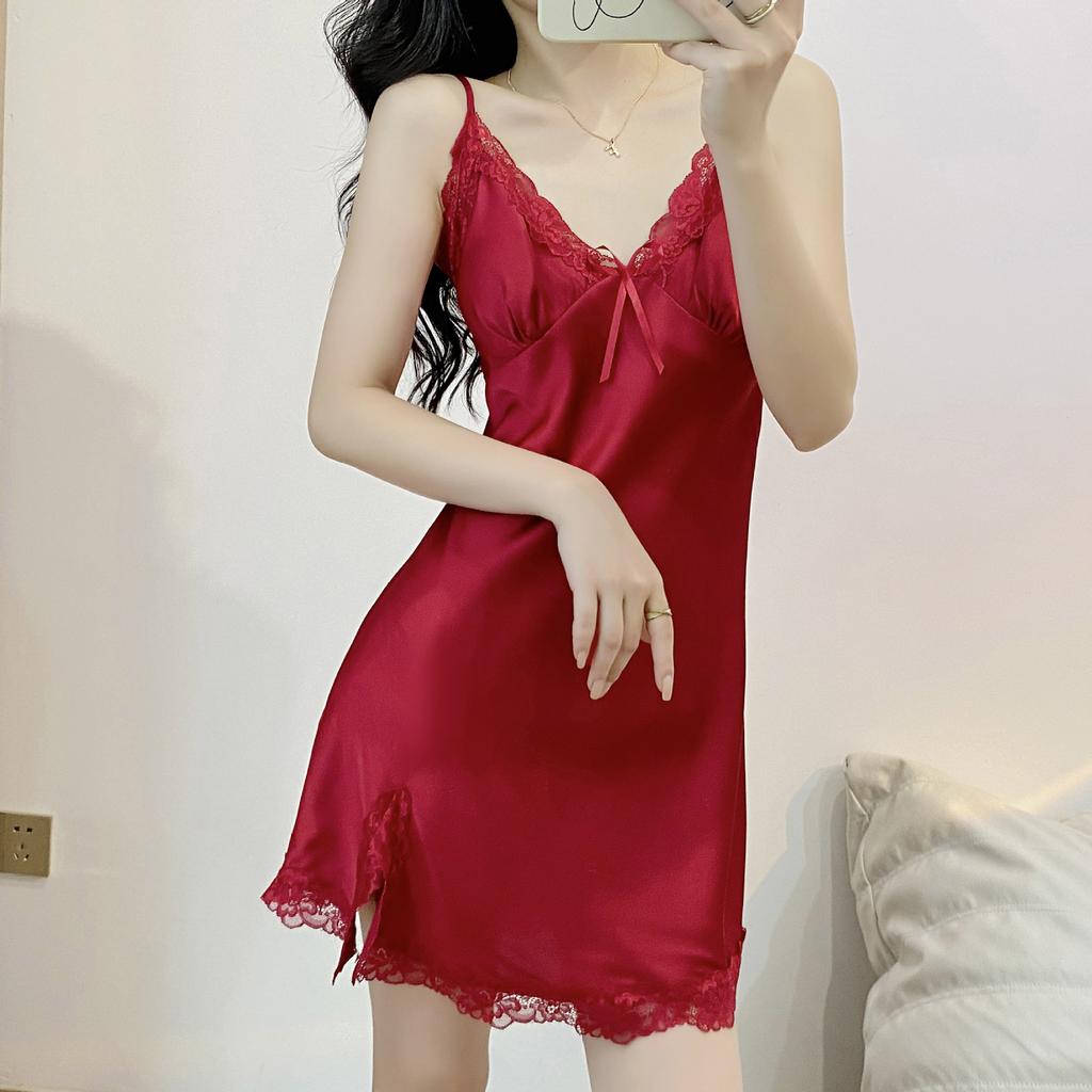 Sexy pajamas women's midnight charm suspender nightdress pure desire temptation summer ice silk pajamas private sex skirt