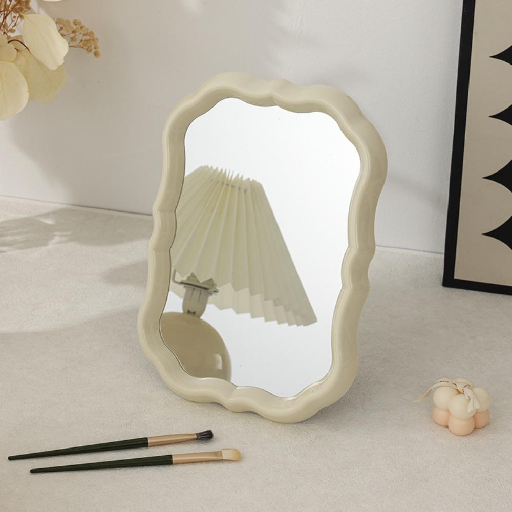 

Solid Color Makeup Mirror Foldable Cosmetics Mirror Fashion Desktop Mirror Living Room Decor білий