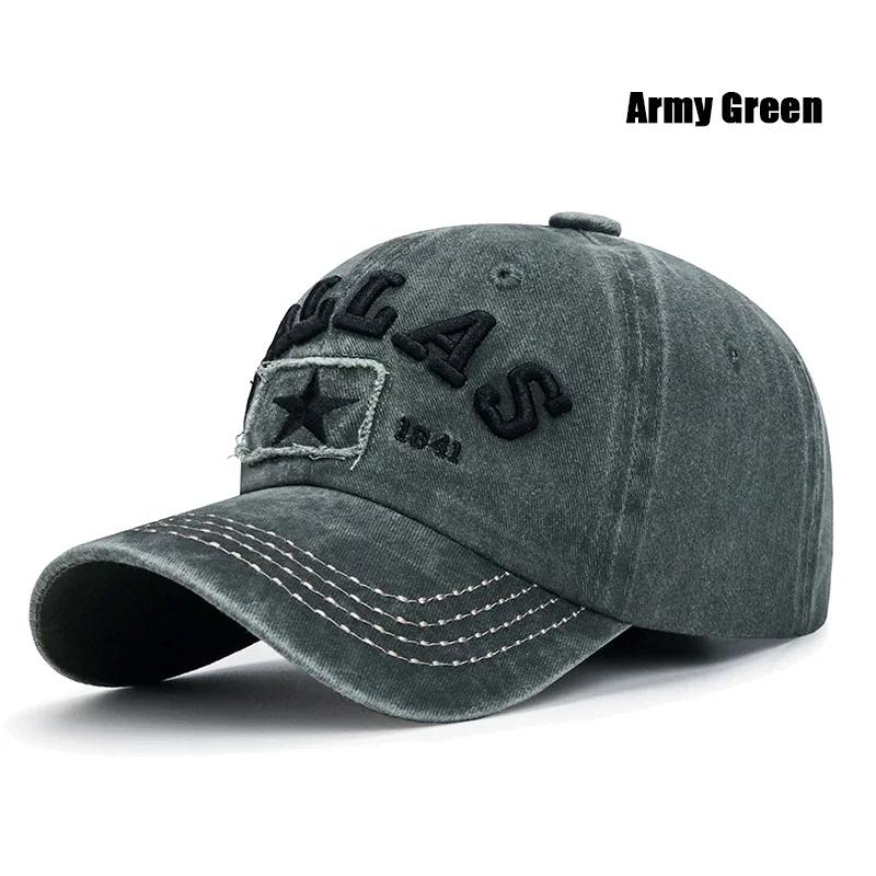 

4 Colors Unisex DALLAS 3D Embroidered Baseball Cap Snapback Caps Sun Hats Dad Hats армія зелений колір