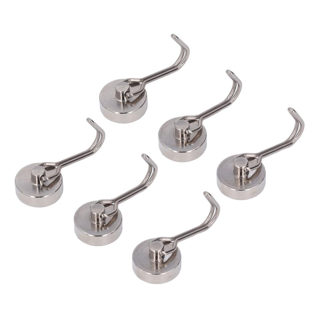 6 Stück Magnethaken 180 Grad Drehung 0?8kg Starker Neodym-Magnet für Kühlschrank Zuhause Nickelfarben