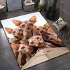 15 Maten Dieren in Groothoeklens Print Tapijt voor Woonkamer Slaapkamer Bank Deurmat Decor Gebiedskleed Antislip Vloermat