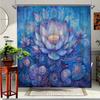 1Pc Mandala For Lotus Shower Curtain - Vibrant Blue Purple Pink Golden Design, Machine Washable Polyester Fabric With 12 Hooks,