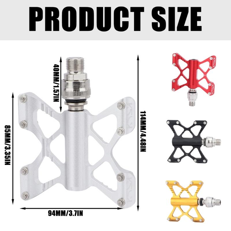 Aluminum Quick Releases Bicycles Pedals, 9/16Inch Flat Pedals Antislip Lightweight Dustproof Mountain Bicycles Pedals