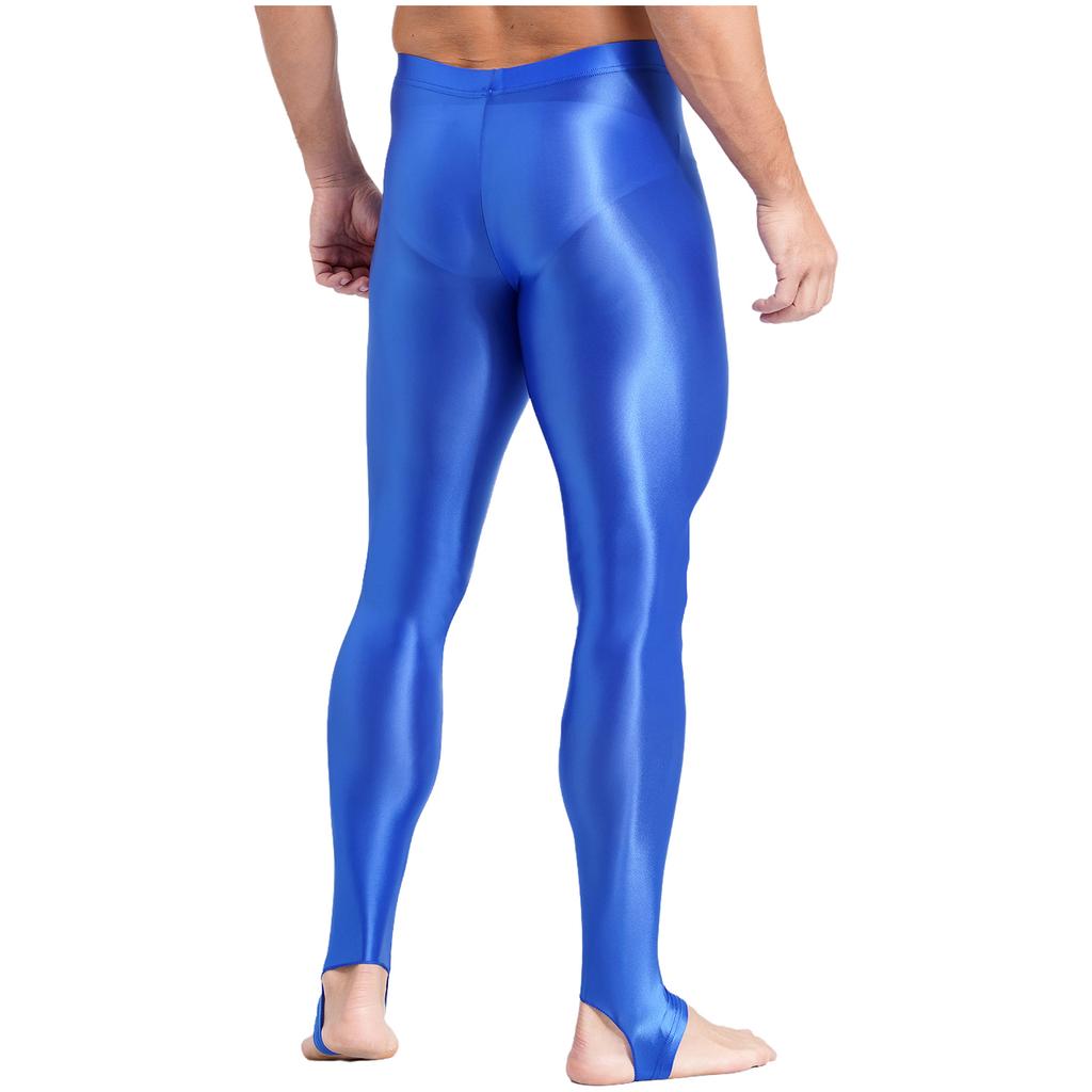 Damen Plus Size Glänzende Steg-Leggings Hoher Bund Elastischer Bund Strumpfhosen