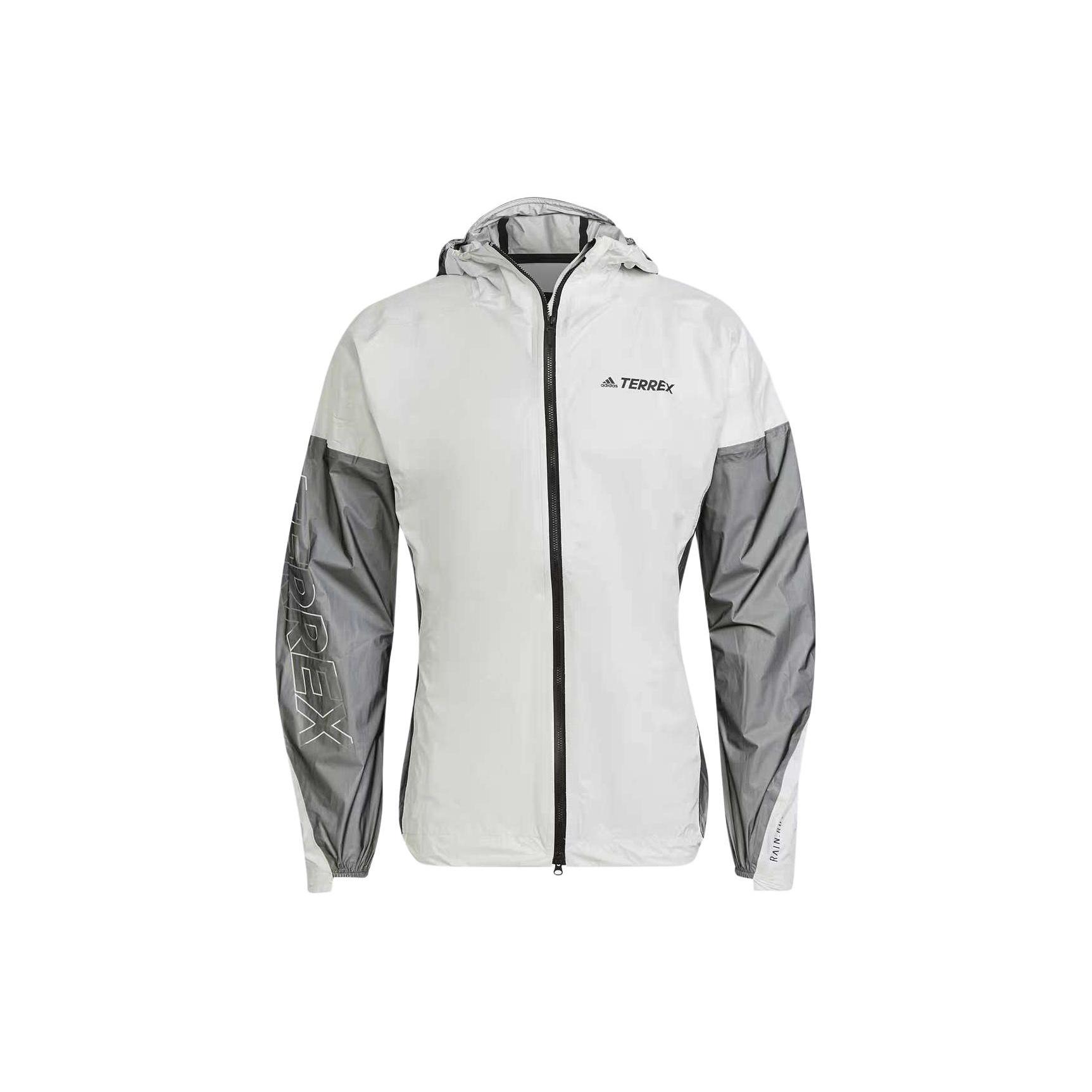 adidas Terrex Agravic Pro Trail Running Rain Jacket Asia Sizing White Black Men s H44115 XL
