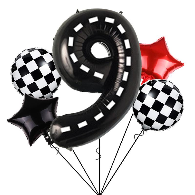 2pcs Black And White Striped Party Decoration Number Balloon Set