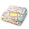 L-Lulu Pig Flannel Blanket Autumn  Warm Throw Blanket for Kids Couch Chair Graphic Bedspread Sofa Bed Cover