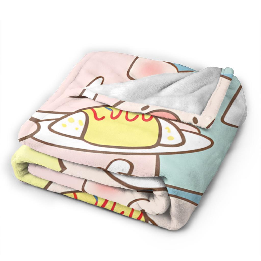 L-Lulu Pig Flannel Blanket Autumn Warm Throw Blanket for Kids Couch Chair Graphic Bedspread Sofa Bed Cover