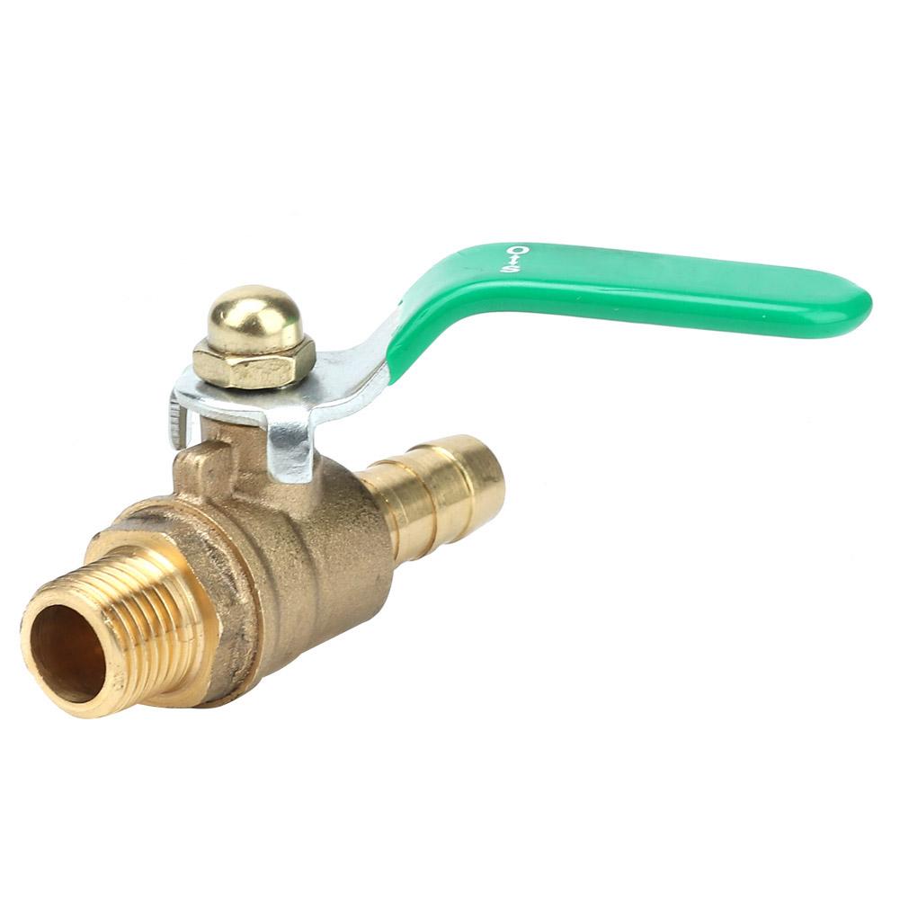 G1Celsius4   Male to 8Celsius10Celsius12mm Hose Barb   Valve Green Lever Handle Thicken Brass Valve(8mm)