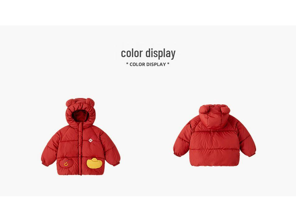 New Year Cotton Collection: Dudu's Festive Red Baby Jacket for Boys and Girls