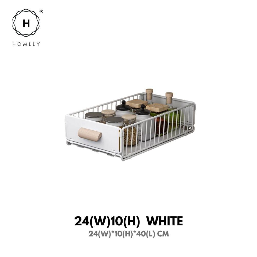 

Homlly Todii Pull Out Kitchen Cabinet Organizer Tray 24(W)10(H) WHITE