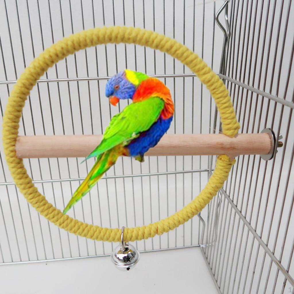 Natural wooden bird Perch Stand Parakeet Budgie Chicken Standing Training Hanging Toy