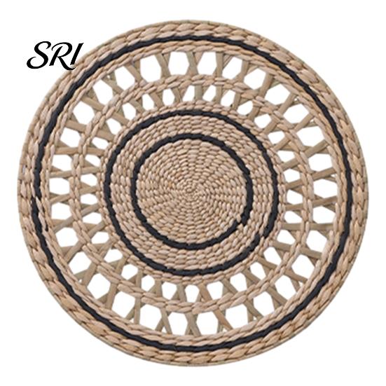 Accessori Sostenibili per la Tavola Arte da Parete Intrecciata in Stile Boho Set di Sottobicchieri e Sottopiatti Rotondi Fatti a Mano 30/35CM Portacasseruola Multiuso da Appendere per Decorazione Soggiorno