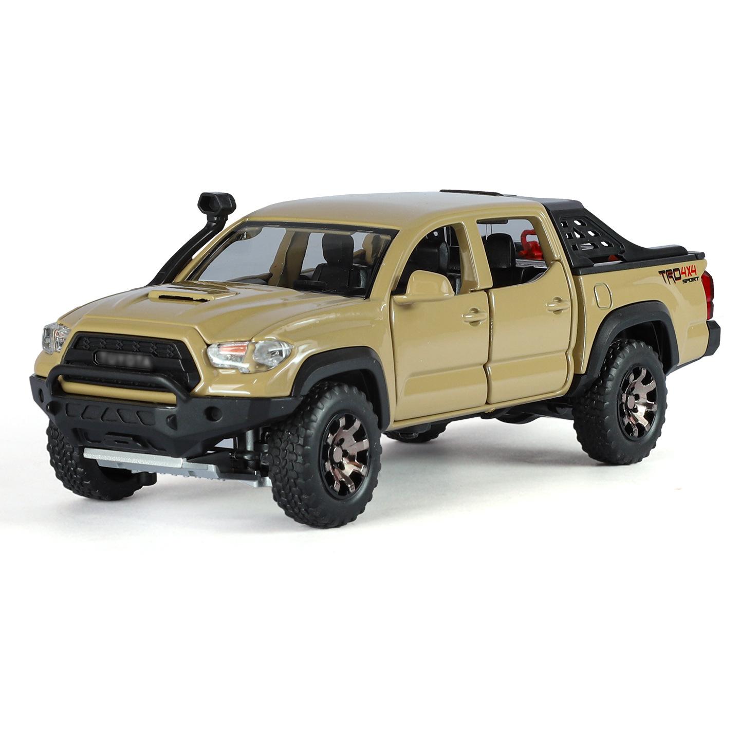 

1/32 Модель автомобиля пикап Toyota Tacoma Литой сплав Игрушечный автомобиль Детский подарок Коллекция Домашний декор Миниатюрный автомобиль жёлтый