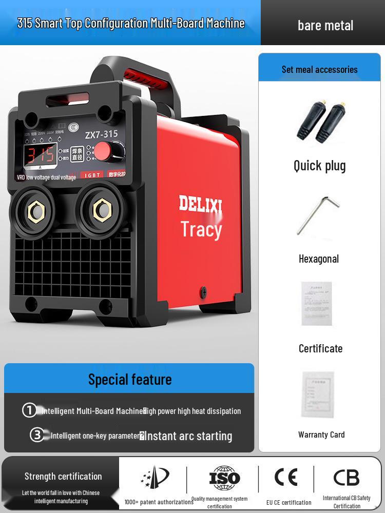 Delixi 315/400 Industrial Welder, Dual Voltage 220V/380V, Small All-Copper Automatic for Household & Industrial Use