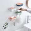 Wall-mounted Soap Box Draining WaterHanging Items No Need To Drill HolesBathroom Storage Rack with Hooks