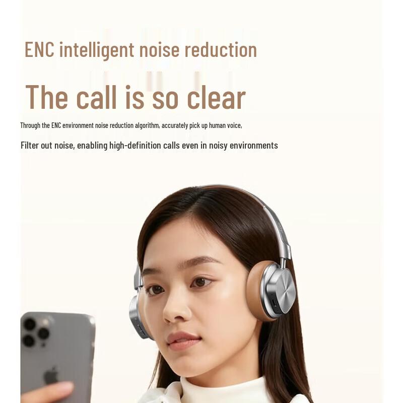 WOPOW Retro Over-Ear Wireless Bluetooth Noise-Cancelling Headphones