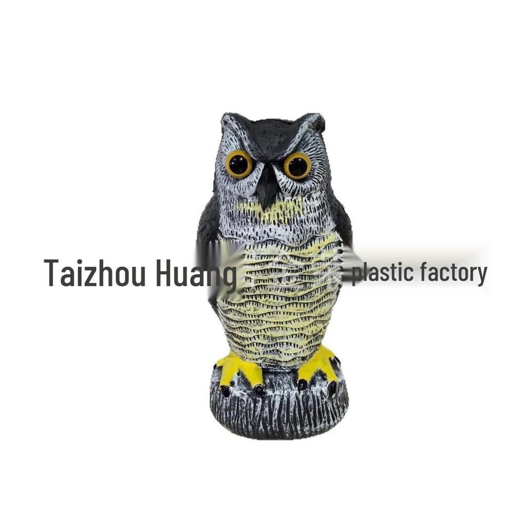 Cross-Border Owl: Outdoor Bird-Scaring, Rodent-Repelling Resin Ornament with Head Movement