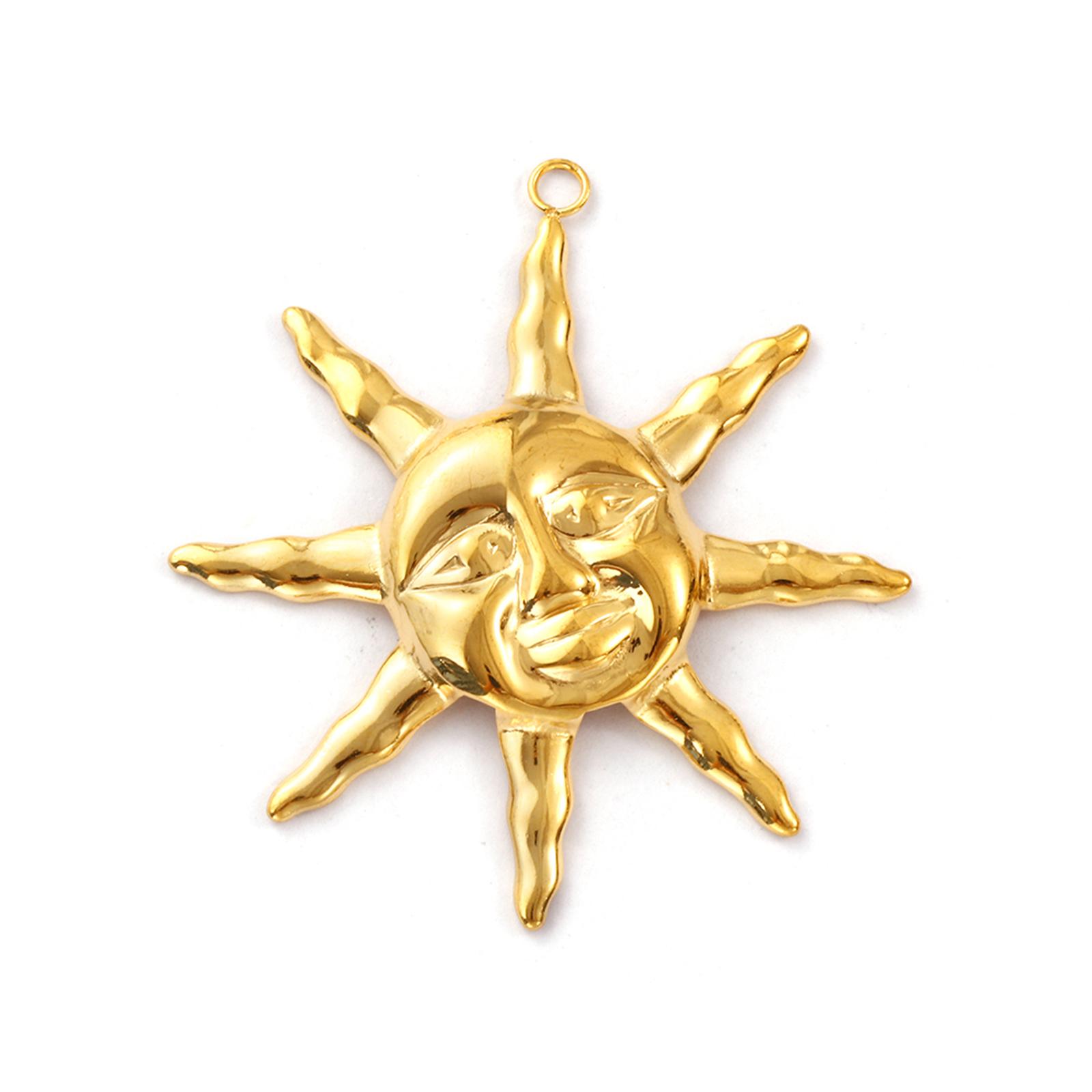

1 PC 304 Stainless Steel Pendants 18K Gold Plated Heart Sun Star Moon Shell Starfish Charms For DIY Necklace Jewelry Making NONE