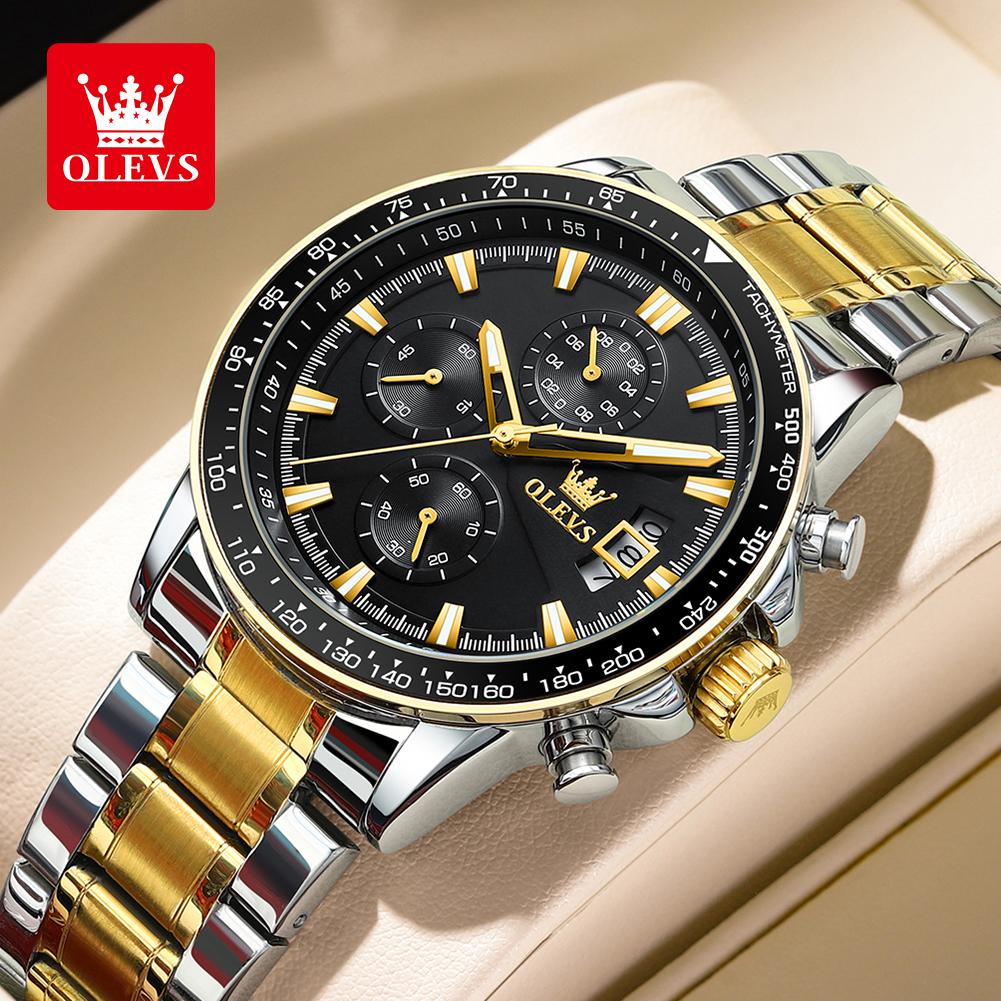 OLEVS Original Quartz Watch for Men Chronograph Waterproof Men Wristwatch Fashion Business Men's Watches Trend