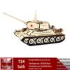 Handmade 3D Wooden Military Tank Model Puzzle for Children